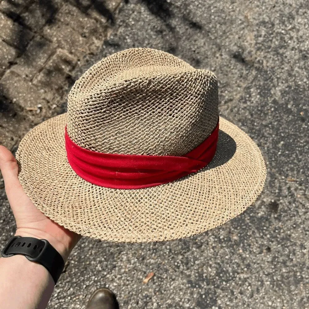 VTG Panama Style Sun Hat Open Weave Summer Hat Resort Unisex USA